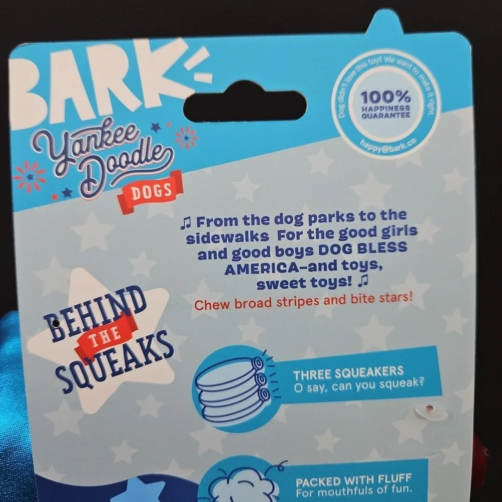 BARK‎ by Barkbox Yankee Doodle Star Squeaker Dog Toy XS/S 0-20lbs New - Picture 6 of 8